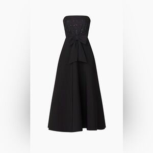 Shoshanna Strapless Black Dress with Bow